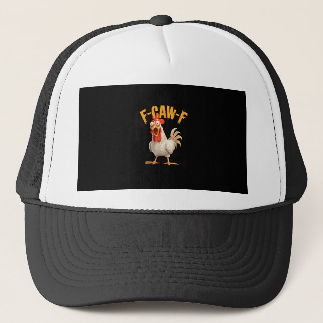 Casquette Poulet drôle F-Awk-F Coq F-Caw-F Pun Rétro Vi (Devant)