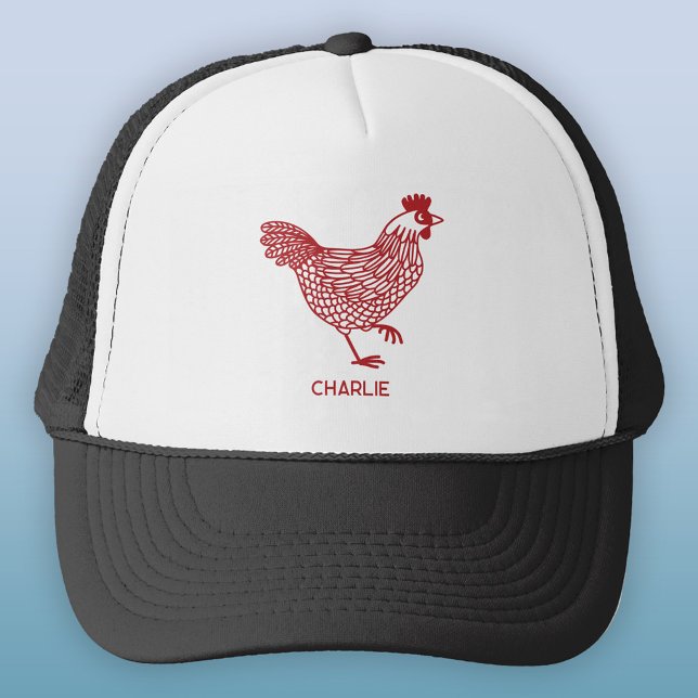 Casquette Poulet personnalisé (Personalized chicken hen poultry hat)