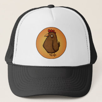Casquette Poulet rouge-brun se tenant grand