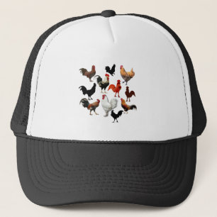 Casquette Poulets rustiques vintages de collage de coq