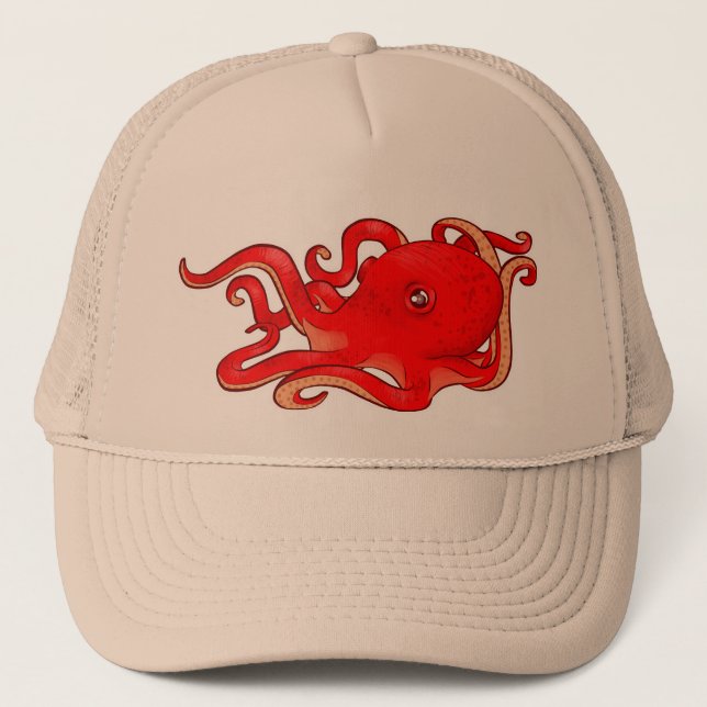 Casquette Poulpe rouge (Devant)