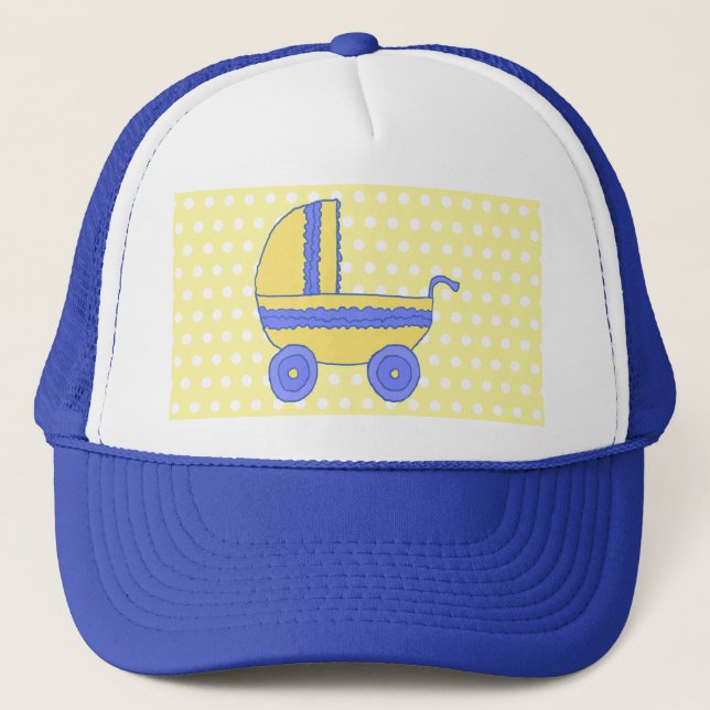 Casquette Poussette jaune et bleue (Devant)