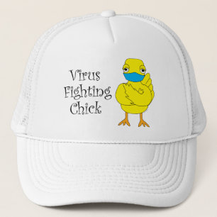 Casquette Poussin de combat contre les virus