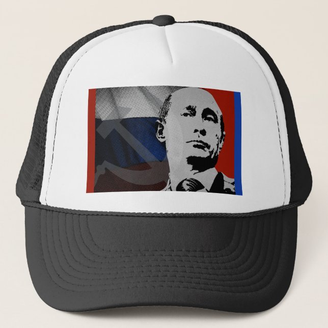 Casquette Poutine avec le drapeau russe (Devant)