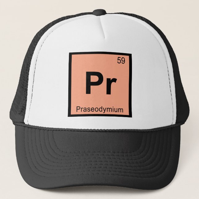 Casquette Pr - Chimie du Praséodyme Symbole du tableau pério (Devant)