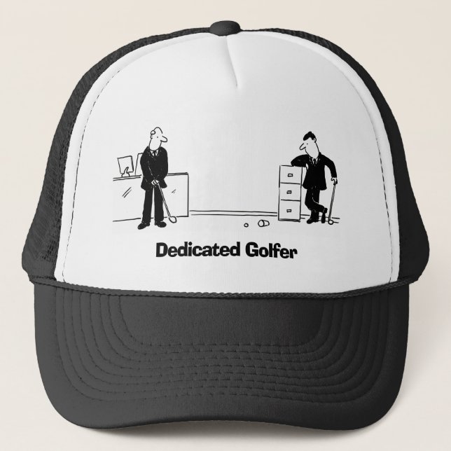 Casquette Pratiques de golf dédiées au bureau. Le golfeur am (Devant)