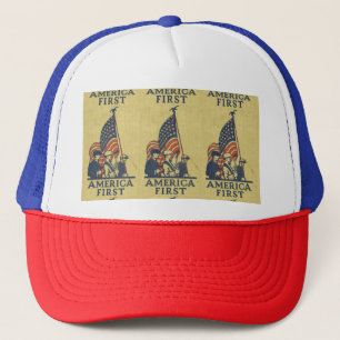 Casquette Premier texte de cru de patriotes de drapeau