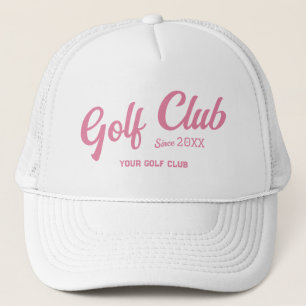 Casquette Preppy Pink Golf Club Custom Crest Blanc