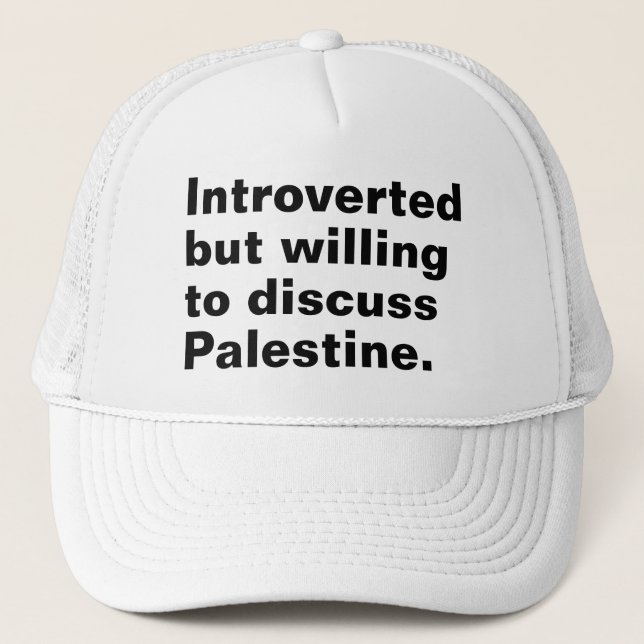 Casquette Présenté mais disposé à discuter de la Palestine (Devant)