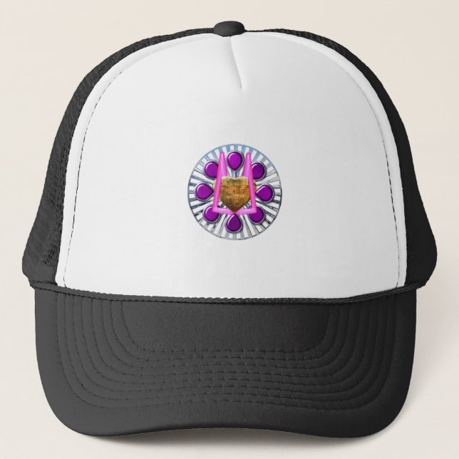 Casquette Présentoir à cœur métallique doré (Devant)