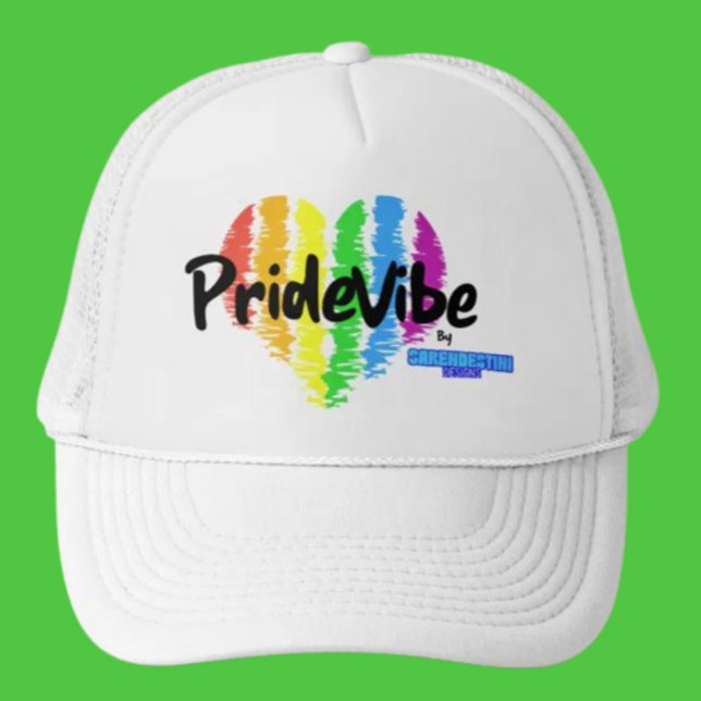 Casquette PrideVibe Rainbow Heart Trucker : gras et non cons (Créateur téléchargé)