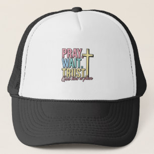 Casquette Priez Attendez Croyez Croix Chrétien Vintage