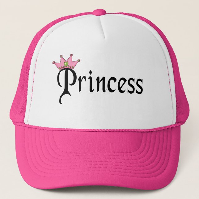 Casquette Princesse Texte avec Couronne (Devant)