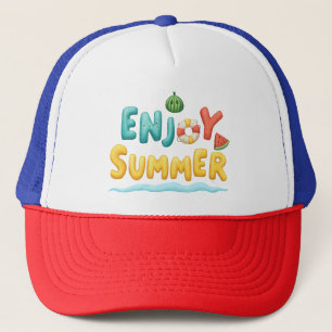 Casquette Profitez de l'illustration du texte d'été