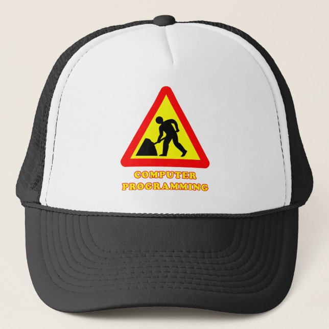 Casquette Programmation informatique Panneau routier drôle h (Devant)