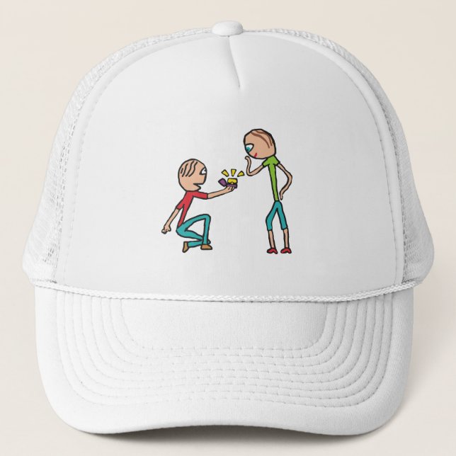 Casquette Proposition de mariage fiançailles (Devant)