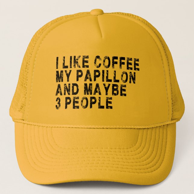 Casquette Propriétaire de chien Papillon Coffee Lover Drôle  (Devant)