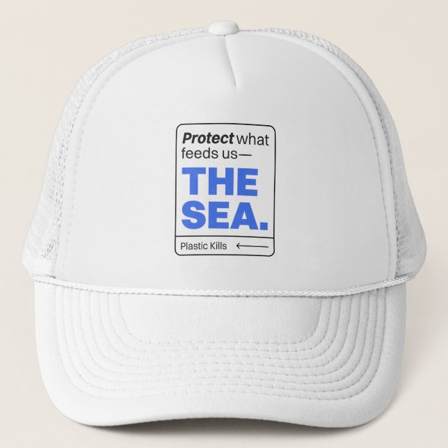 Casquette Protéger ce qui nous nourrit : la mer | Pollution  (Devant)