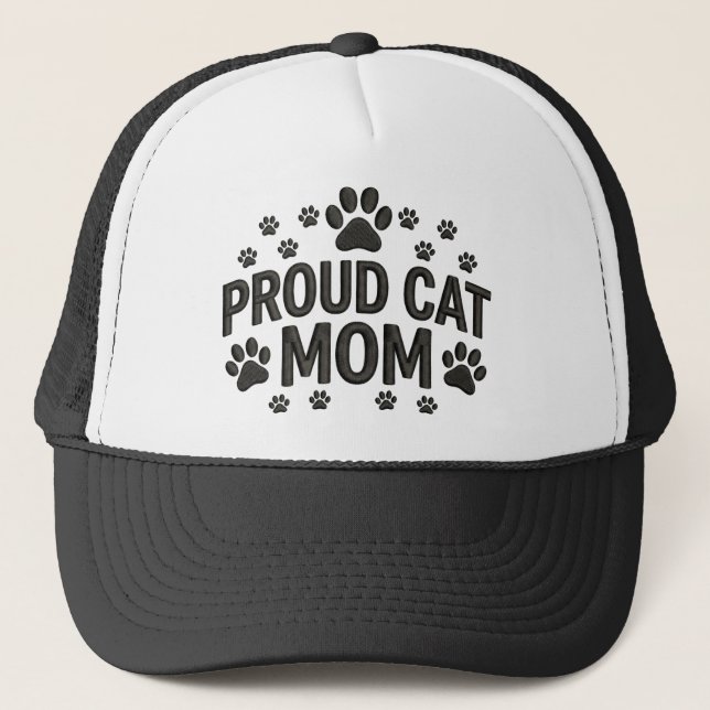 Casquette Proud Cat Mom Trucker Hat  (Devant)