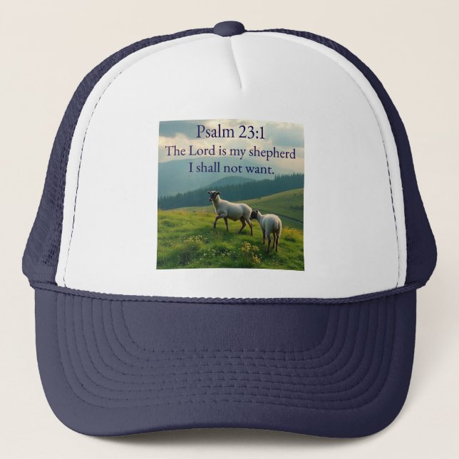 Casquette Psalm 23:1 Bible Verse Trucker Hat (Devant)