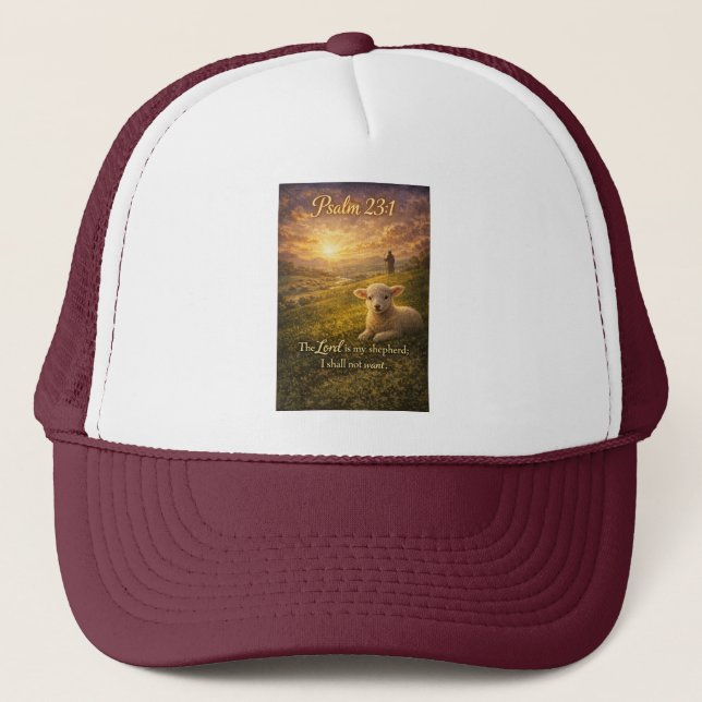 Casquette Psalm 23:1 Christian Lamb Trucker Hat (Devant)