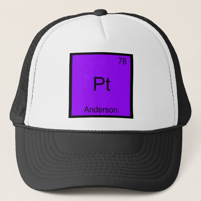 Casquette Pt - Anderson Funny Chimie Élément Symbole Tee (Devant)