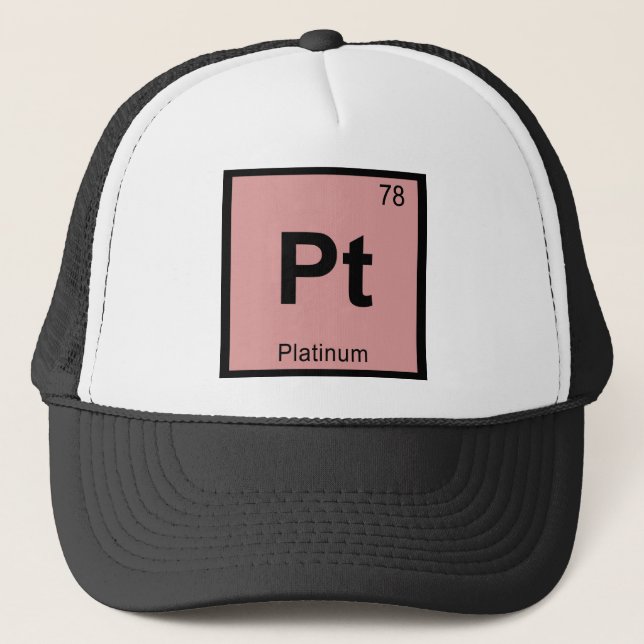 Casquette Pt - Symbole de tableau périodique de la chimie du (Devant)