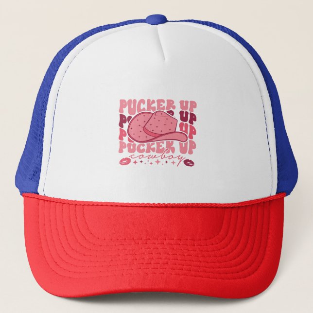 Casquette Pucker Up Cowboy Western Valentines Day (Devant)