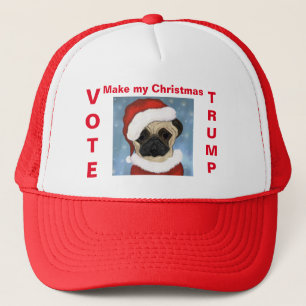 Casquette Pug Santa Trucker Hat