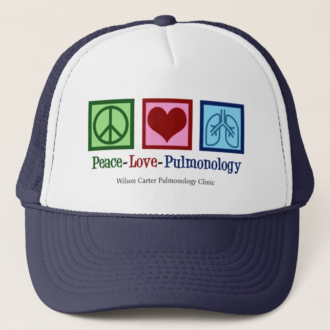 Casquette Pulmonologue personnalisable Peace Love (Devant)