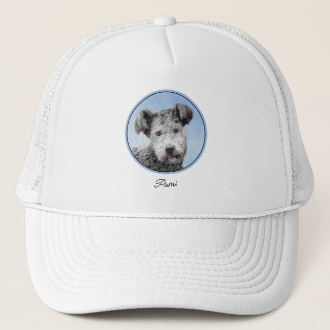 Casquette Pumi Peinture - Cute Original Chien Art (Devant)