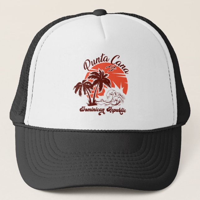 Casquette Punta Cana Dominicaine Retro Sunset Souvenir 80s (Devant)