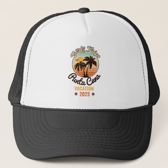 Casquette Punta Cana personnalise Vacation 2023 Retro 60s (Devant)