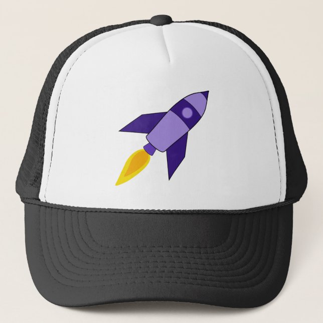 Casquette Purple Retro Rocket Trucker Hat (Devant)