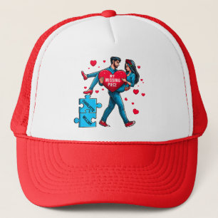 Casquette Puzzle d'amour personnalisé - Mon morceau manquant
