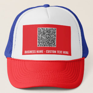Casquette QR Code Business Trucker Chapeau personnalisé Text