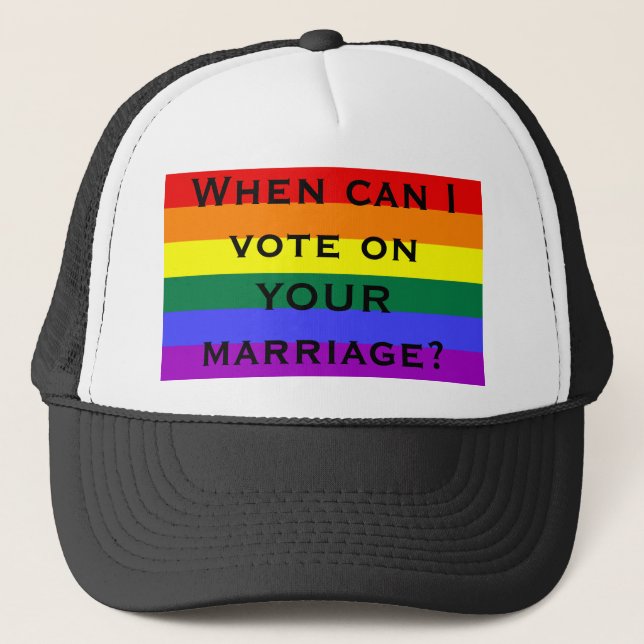 Casquette Quand est-ce que je peux voter sur VOTRE mariage ? (Devant)