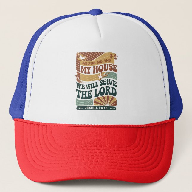 Casquette Quant à moi et ma maison" Bible Verse design (Devant)