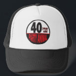 Casquette Quarante anniversaire du fêtard | d'ans<br><div class="desc">Casquette de fêtard de quarante ans. Un cadeau d'amusement pour quelqu'un quarantième anniversaire. Fait avec le vecteur de haute résolution et/ou les graphiques numériques pour une copie professionnelle. NOTE : (C'EST UNE COPIE. Toutes les conceptions de produit de zazzle sont des "copies" sauf indication contraire sous la région "au sujet...</div>