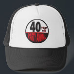 Casquette Quarante anniversaire du fêtard | d'ans<br><div class="desc">Casquette de fêtard de quarante ans. Un cadeau d'amusement pour quelqu'un quarantième anniversaire. Fait avec le vecteur de haute résolution et/ou les graphiques numériques pour une copie professionnelle. NOTE : (C'EST UNE COPIE. Toutes les conceptions de produit de zazzle sont des "copies" sauf indication contraire sous la région "au sujet...</div>