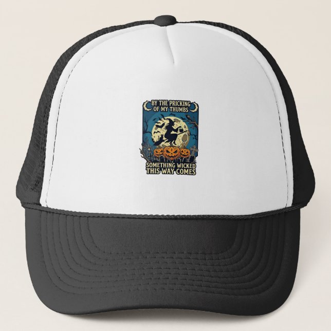 Casquette Quelque chose de méchant arrive Sorcière Halloween (Devant)