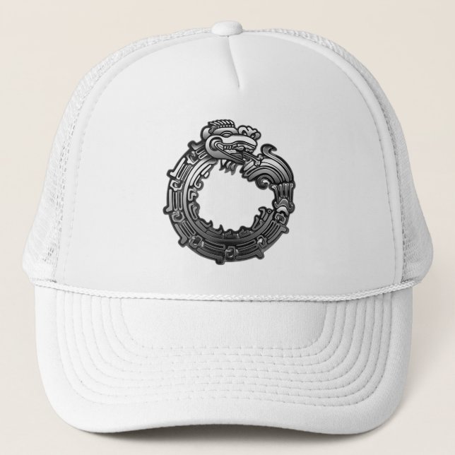 Casquette Quetzalcoatl argenté (Devant)