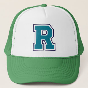 Casquette "R" initial turquoise