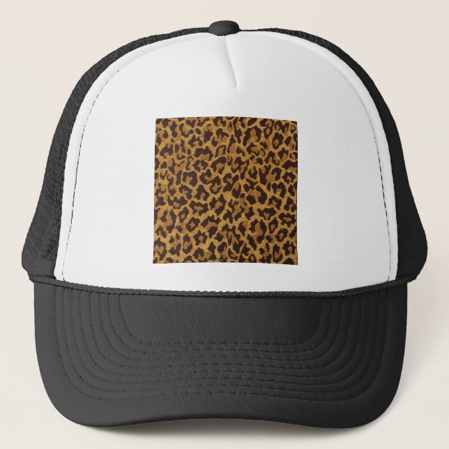 Casquette RAB Rockabilly Imprimé Léopard Marron Or (Devant)