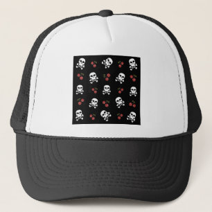 Casquette RAB Rockabilly Skuls et Cerises sur Noir