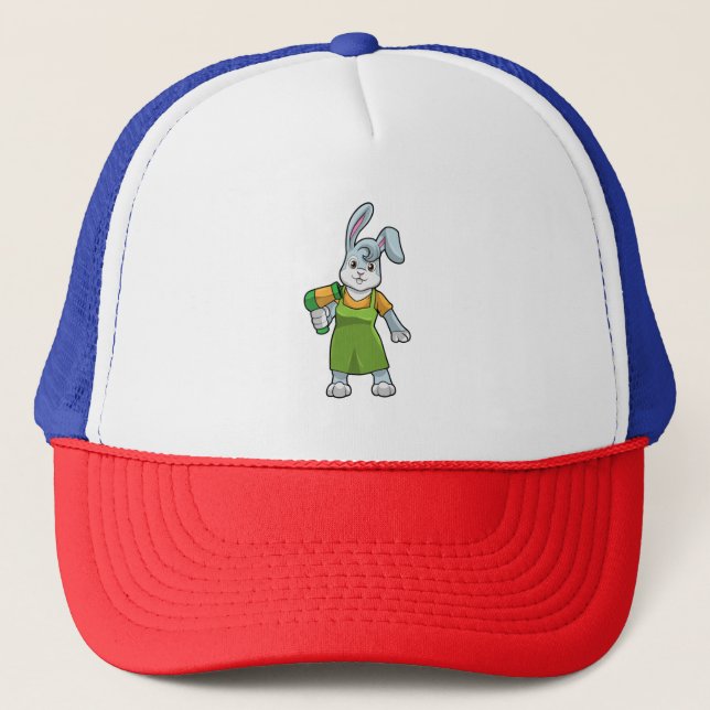 Casquette Rabbit comme coiffeur avec sèche-cheveux (Devant)