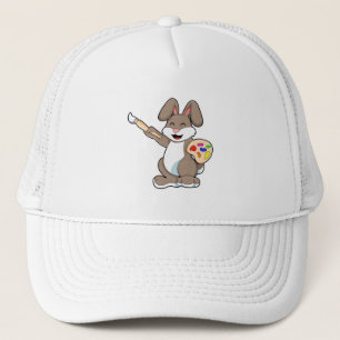 Casquette Rabbit comme peintre avec pinceau et peinture