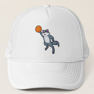 Casquette Racon comme joueur de basket-ball avec basket-ball
