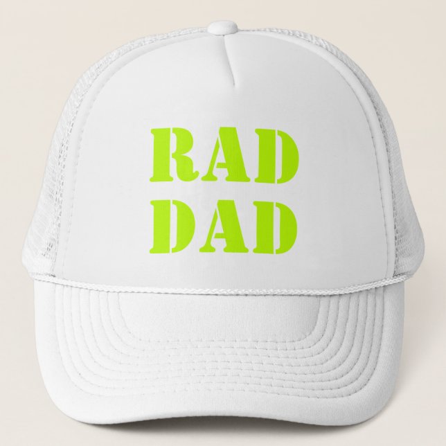 Casquette Rad Papa néon vert moderne typographie cool (Devant)