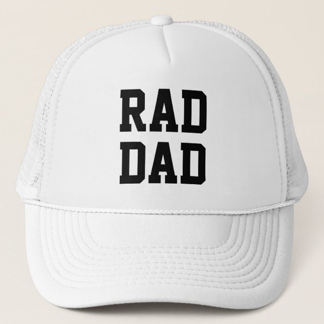 Casquette Rad Papa noir blanc athlétique typographie sports (Devant)